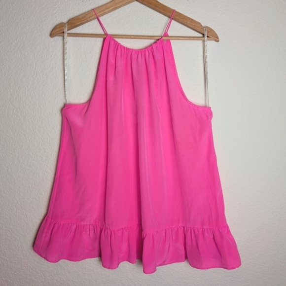 Lily Pulitzer Millie 100% Silk Halter Top Size Medium Pink Tropical Beachy - Picture 4 of 11
